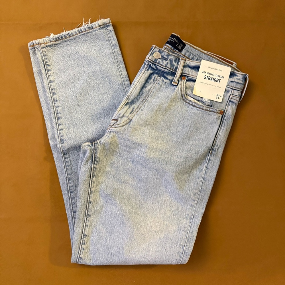 Abercrombie & Fitch Men's Denim Straight Jeans